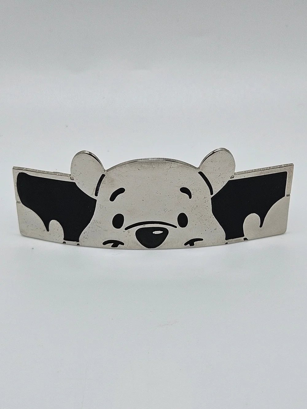 VINTAGE Disney Store Winnie the Pooh Silver & Black Peekaboo Hair Barrette